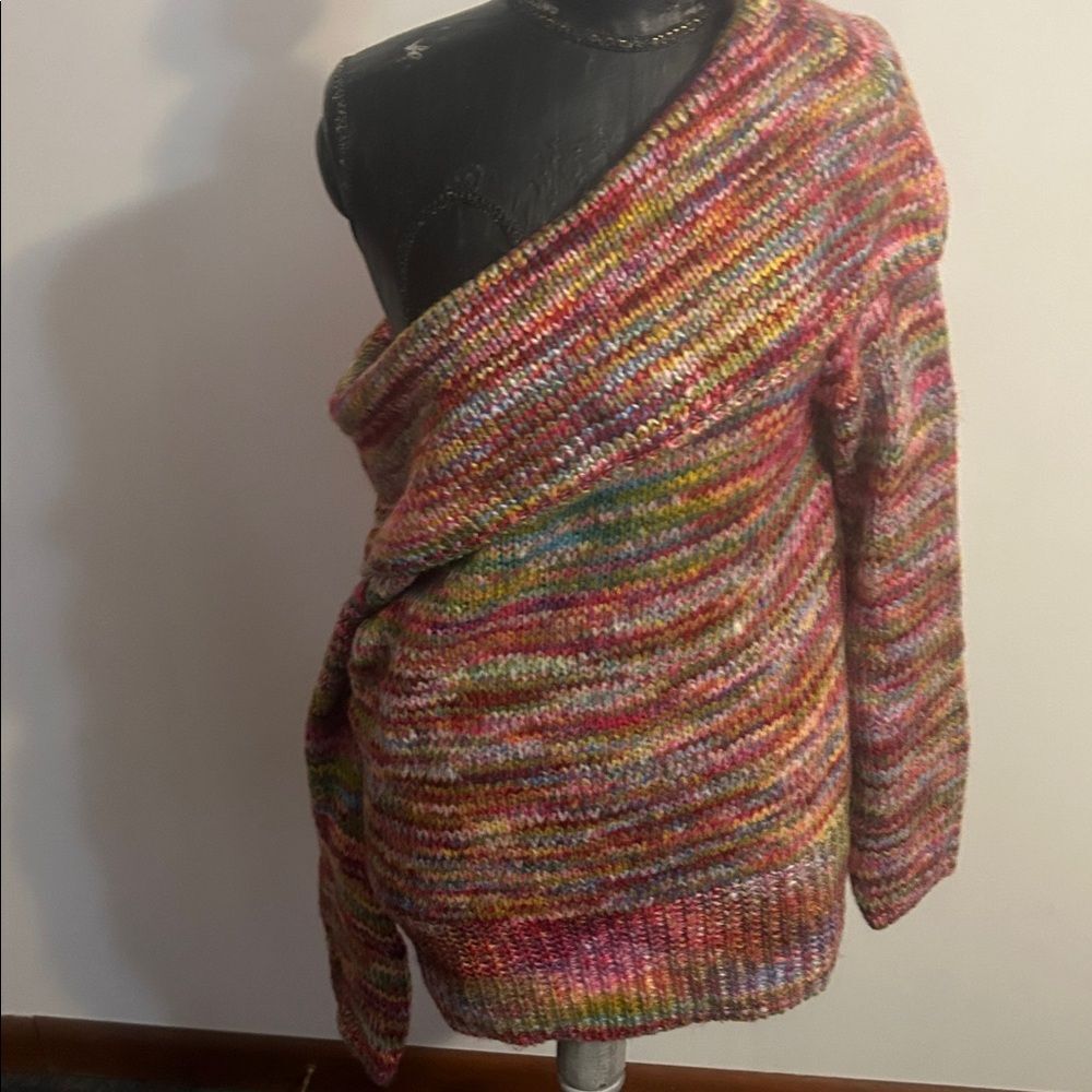 Lane Bryant Multicolor Off-the-Shoulder Sweater